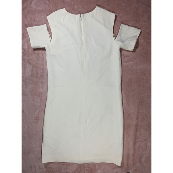 Helmut Lang Cold Shoulder Ivory Shift Dress 4 - Picture 3 of 6
